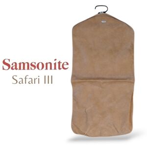 1960s Samsonite Safari III Faux Saddle Tan Leather Garment Bag